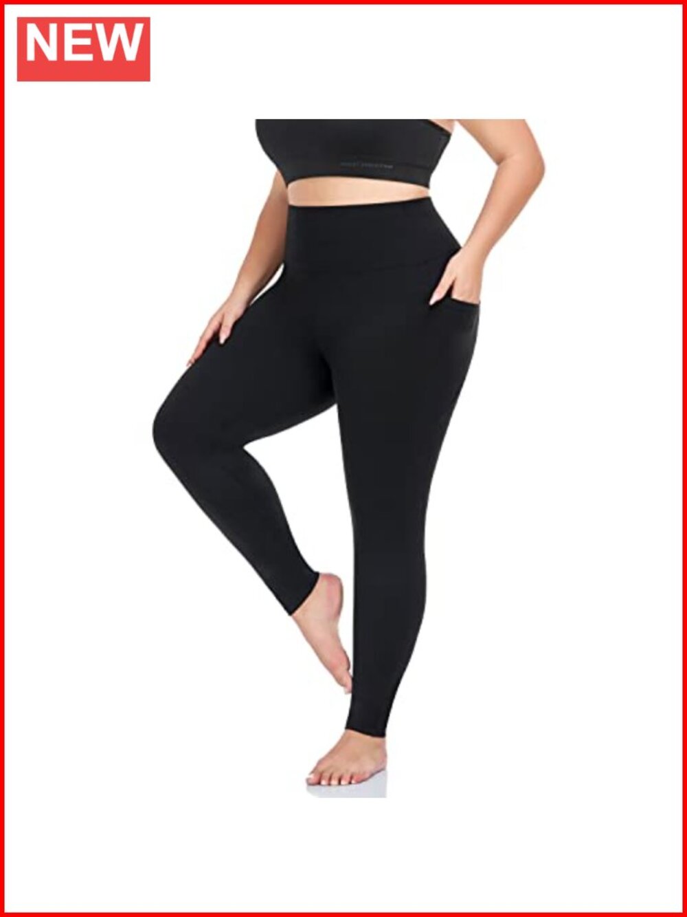 Plus Size Leggings for Women with Pockets High Waist Tummy Control Yoga Pants